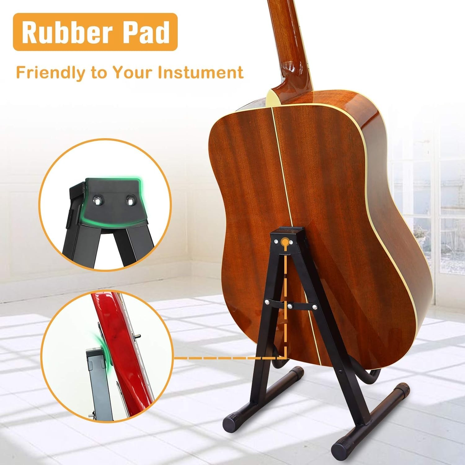 Guitar Stand Universal Foldable Folding A-Frame Instruments Holder Portable