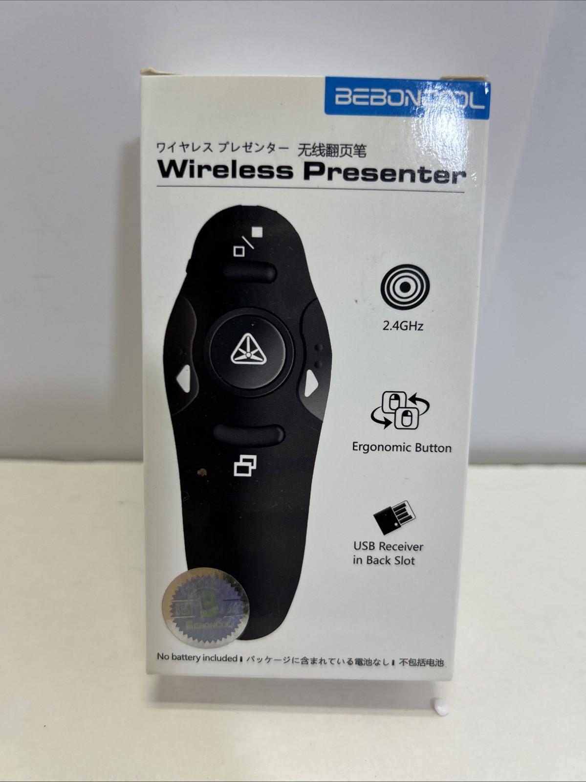 NEW Beboncool Black Wireless Presenter 2.4GHz Ergonomic Button D100-US