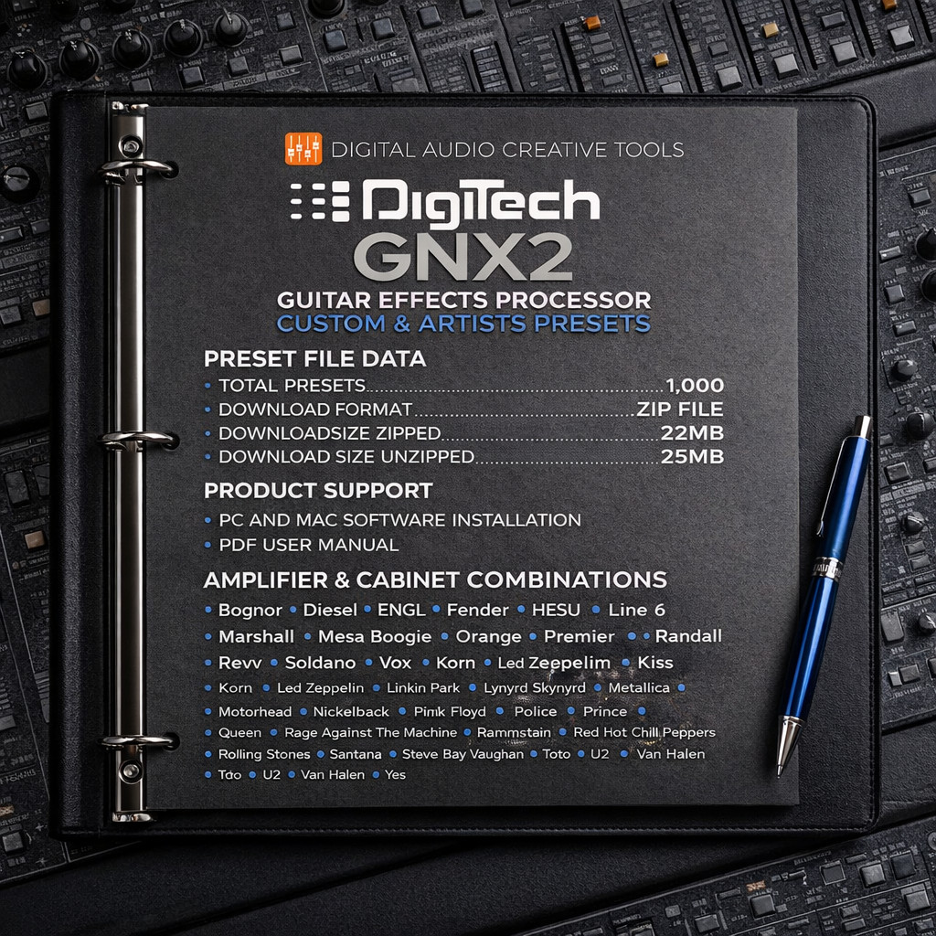 Digitech GNX2 Guitar Multi-FX Presets Library (Instant Delivery)
