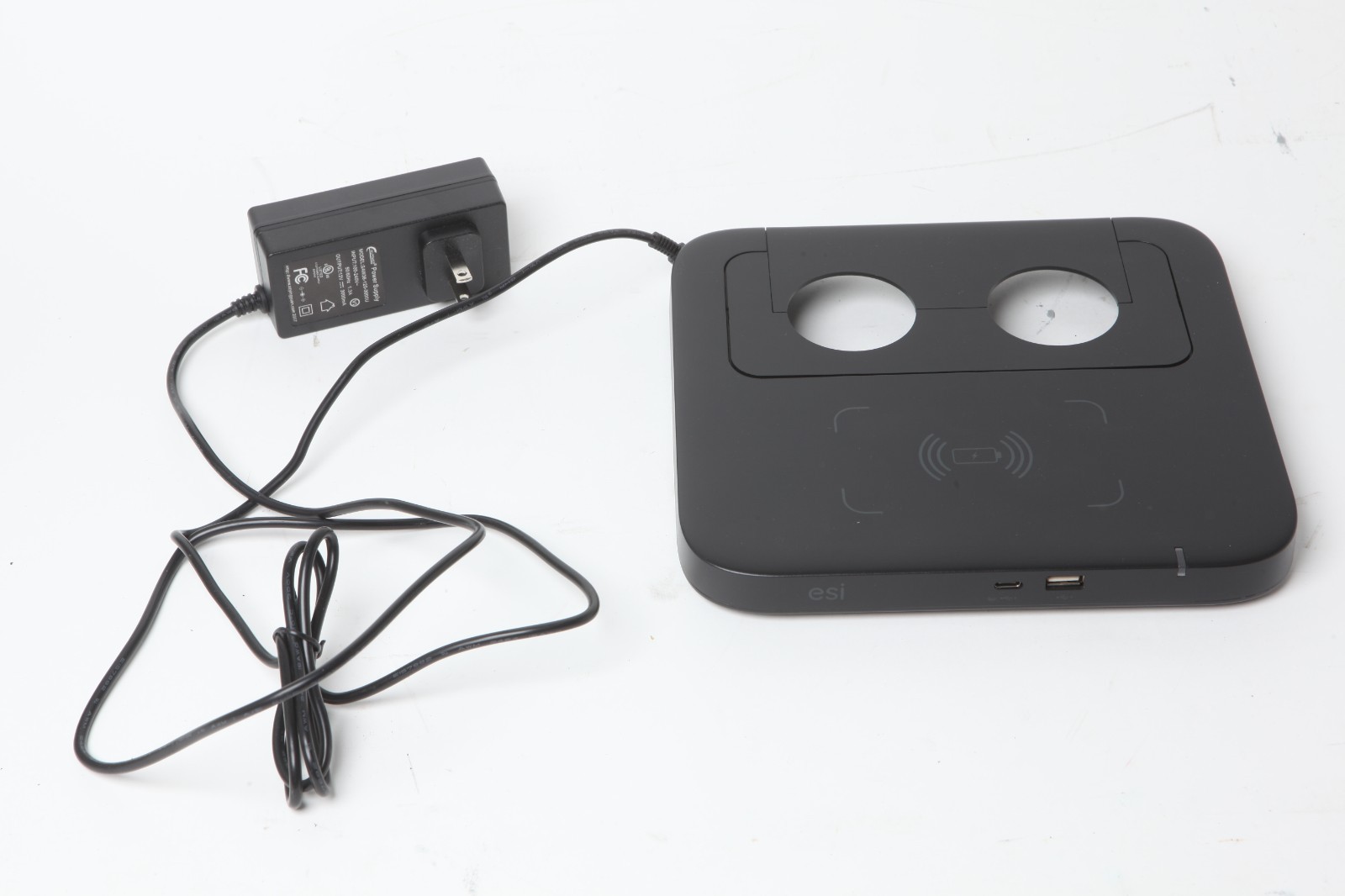 Fellowes Flexcharge Power Hub for Dual KATA Monitor Arm - FCHHUB-K1-BLK - Qi