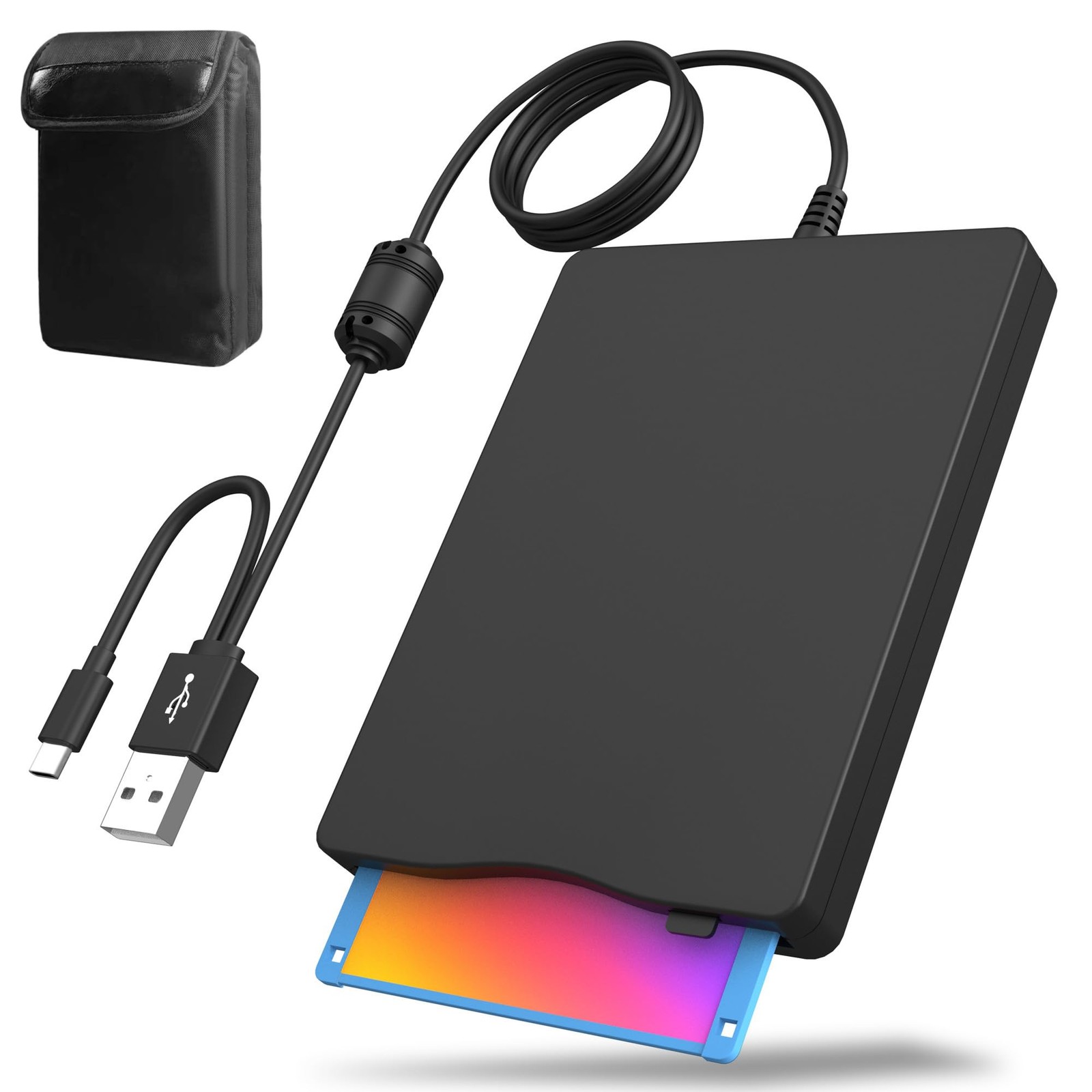External Floppy Disk Drive Carrying Case 3.5 Inch Reader USB 3.0 TypeC