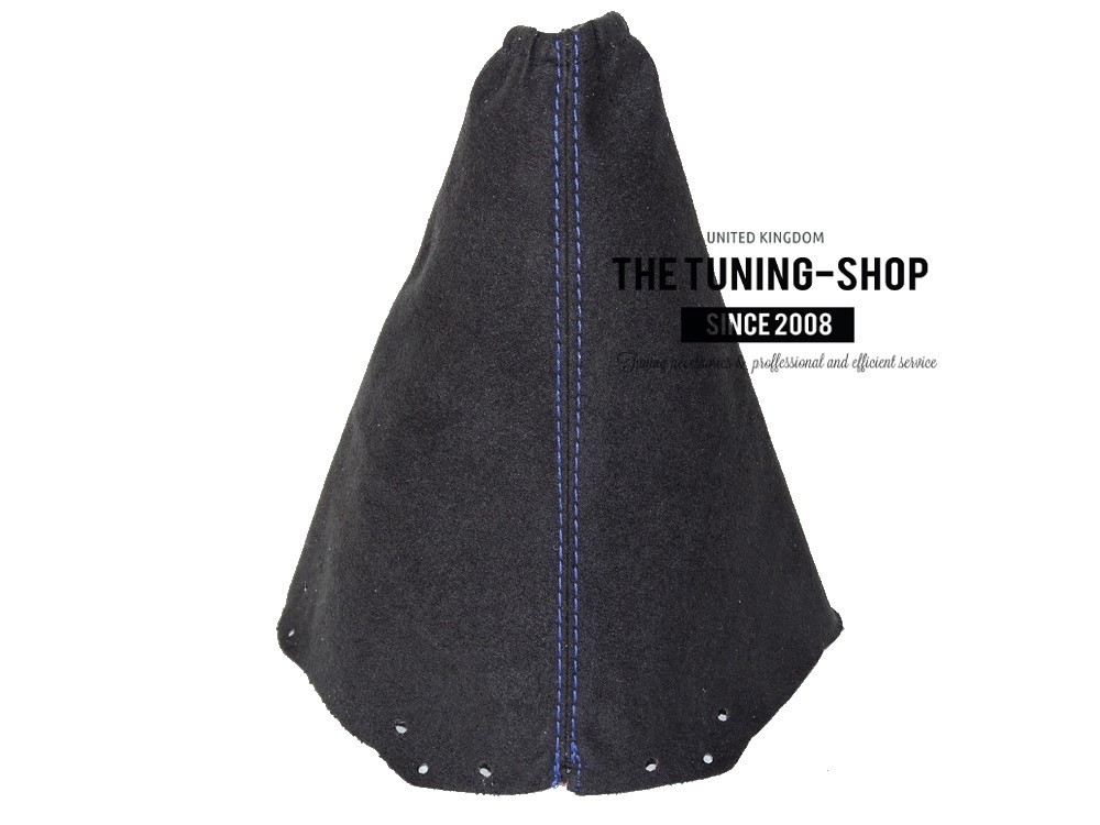 FOR NISSAN DUALIS 2006-2013 GEAR BOOT BLACK FAUX BLUE STITCHING