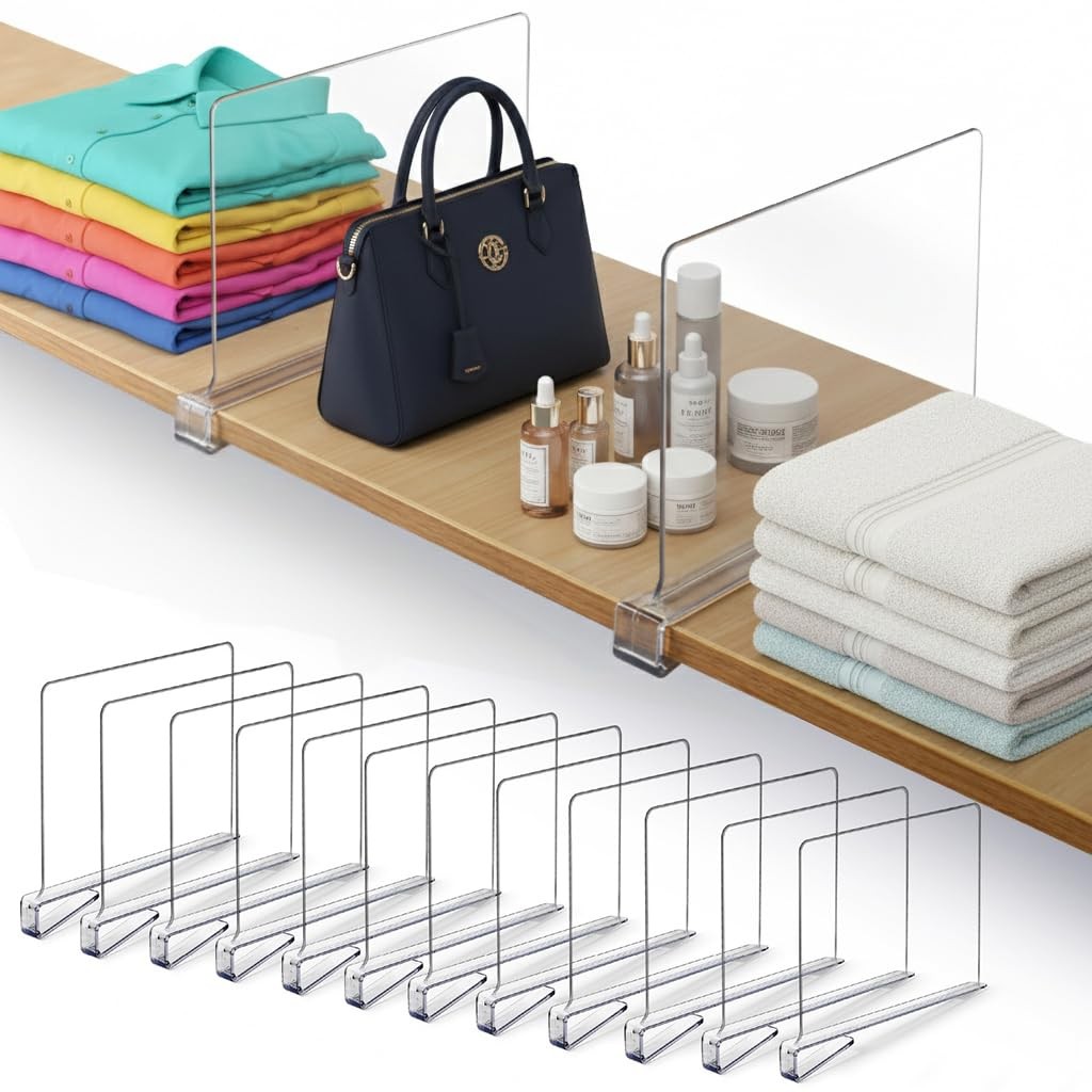 12 Pack Acrylic Shelf Dividers for Closet 11x7.9 Inch – Acrylic Dividers for ...