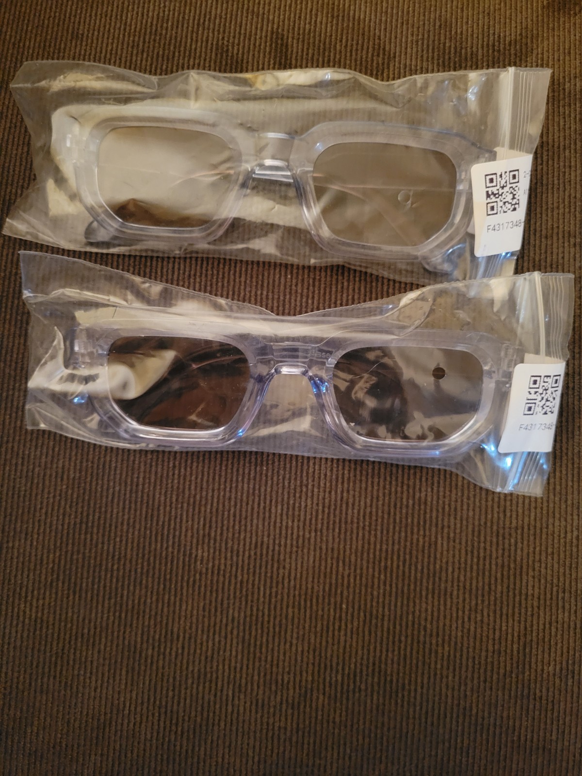 Assorted 3D TV Glasses - Black, Clear, Red- Individually Packaged (12 total)
