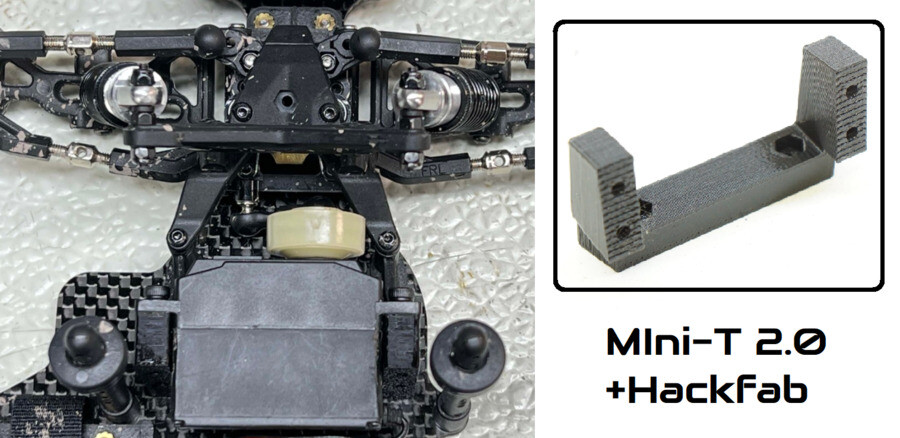 "Mini Size" Servo Mount for Mini-T 2.0 Hackfab Oval Chassis (Fits Futaba S9650)
