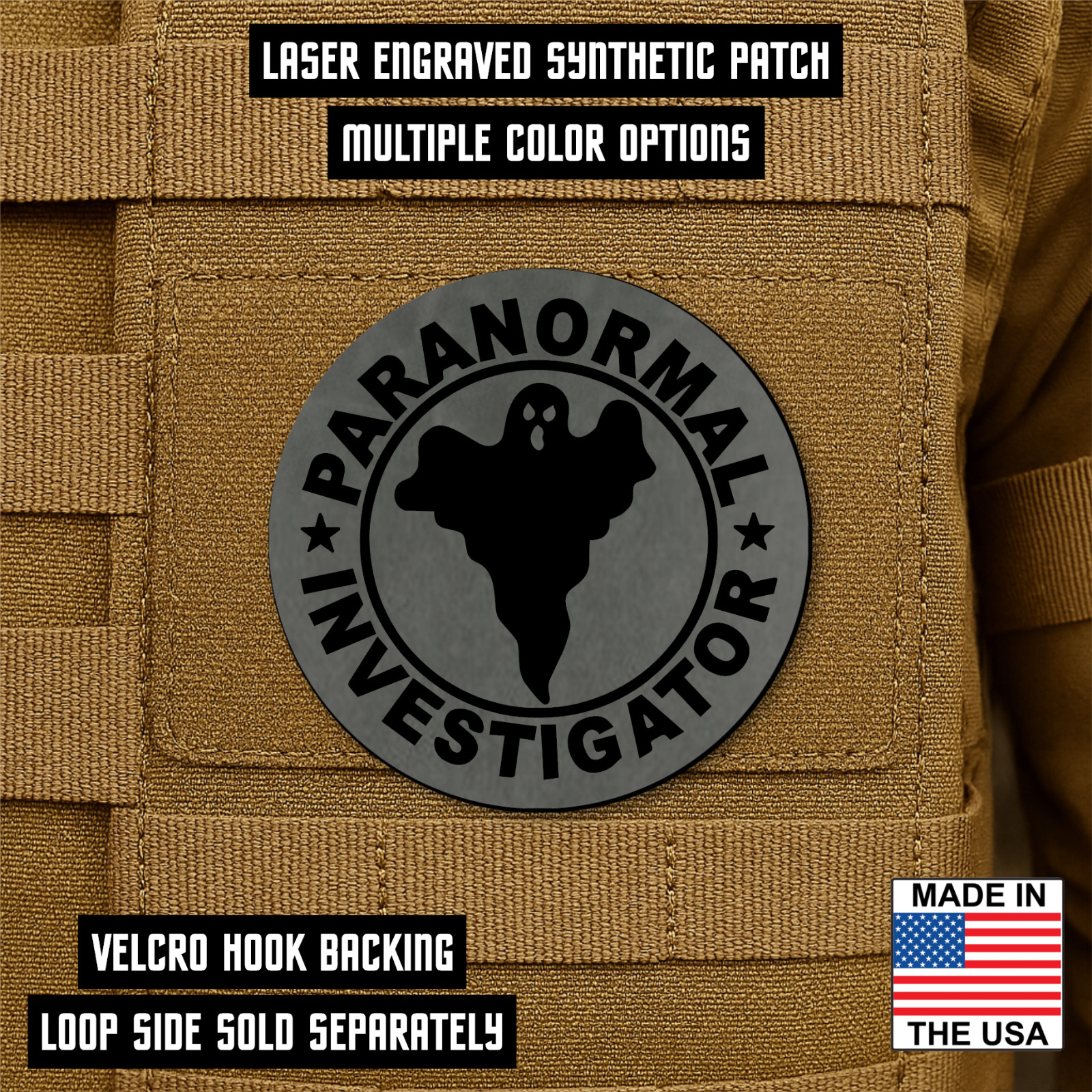Paranormal Investigator Morale Patch, 3" Round Tactical Plate Carrier Patch