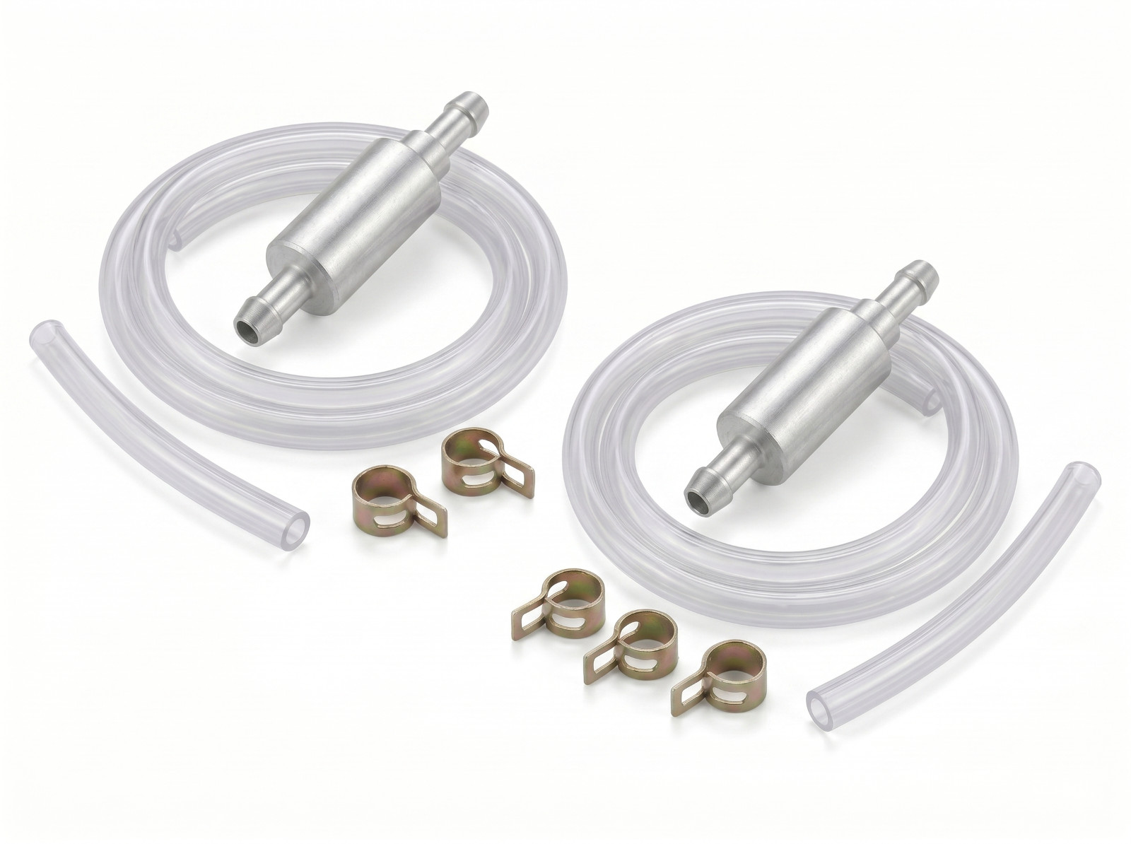 2 SET Universal One Way Brake Bleeder Kit Check Valve with Clear Hose & Clamps
