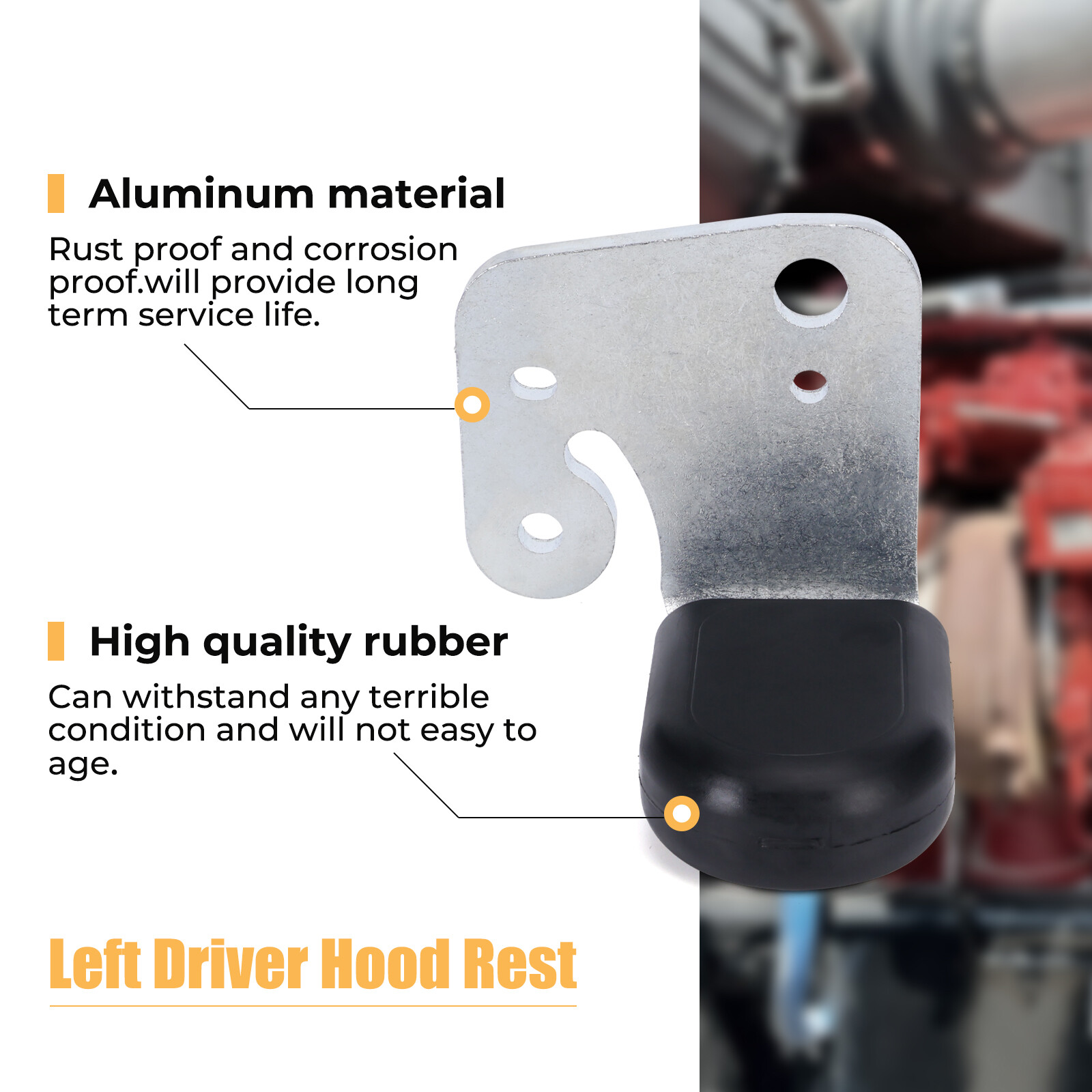 L85-6145L Left Driver Hood Rest for Kenworth W990 Truck 2020 Hood Bracket