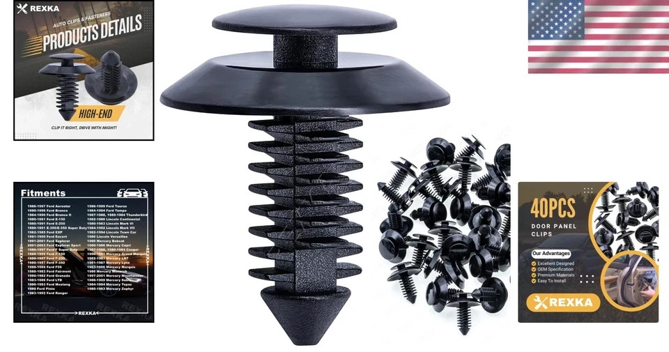 40pcs Door Trim Panel Retainers Clips Fastener for Ford Bronco F150 Mustang F-25