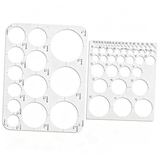 SenseYo 2 Pack Circle Template Stencil Round Geometric Drawings Ruler for