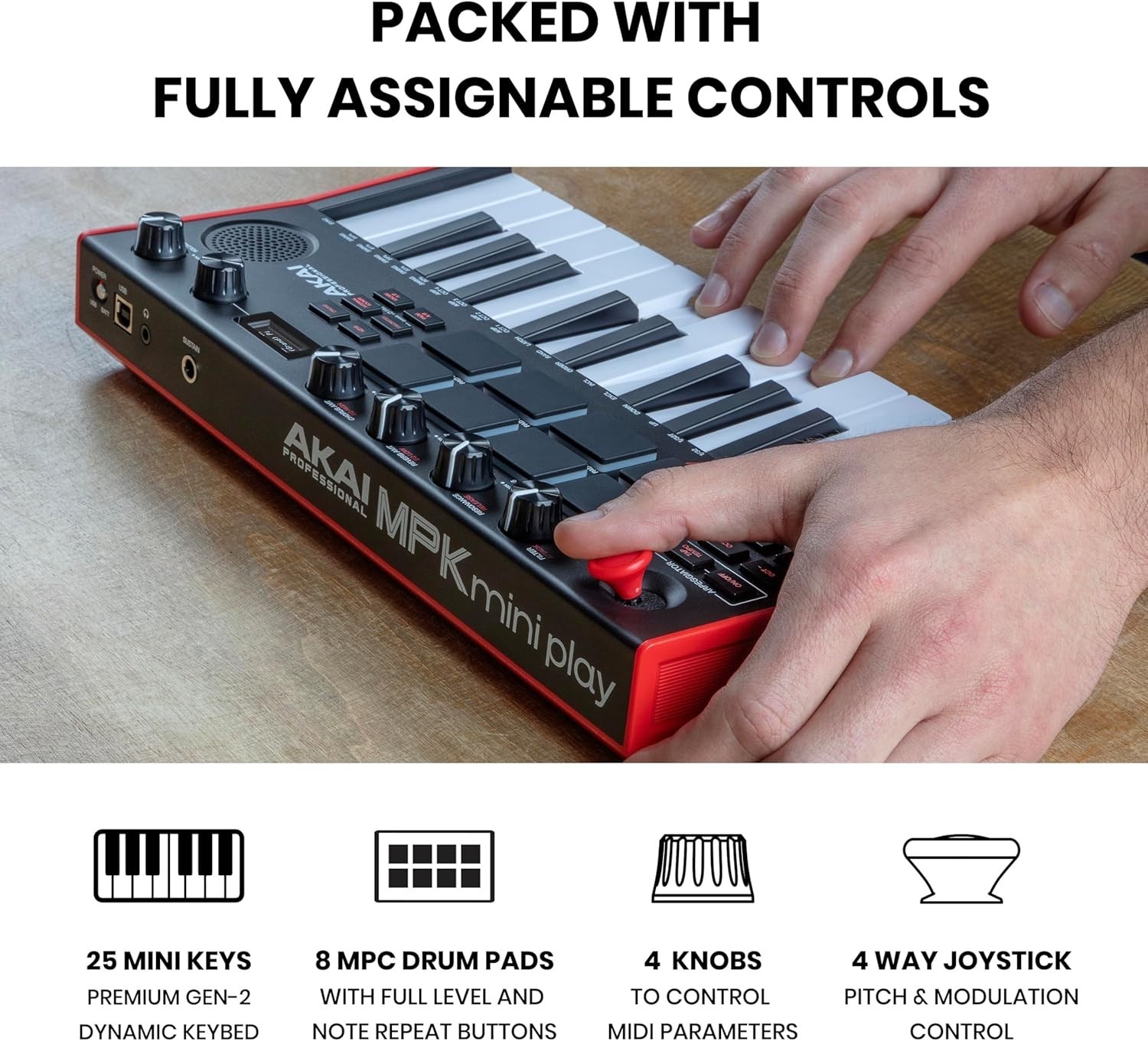 Compact 25-Key USB Keyboard Controller with MPC Pads