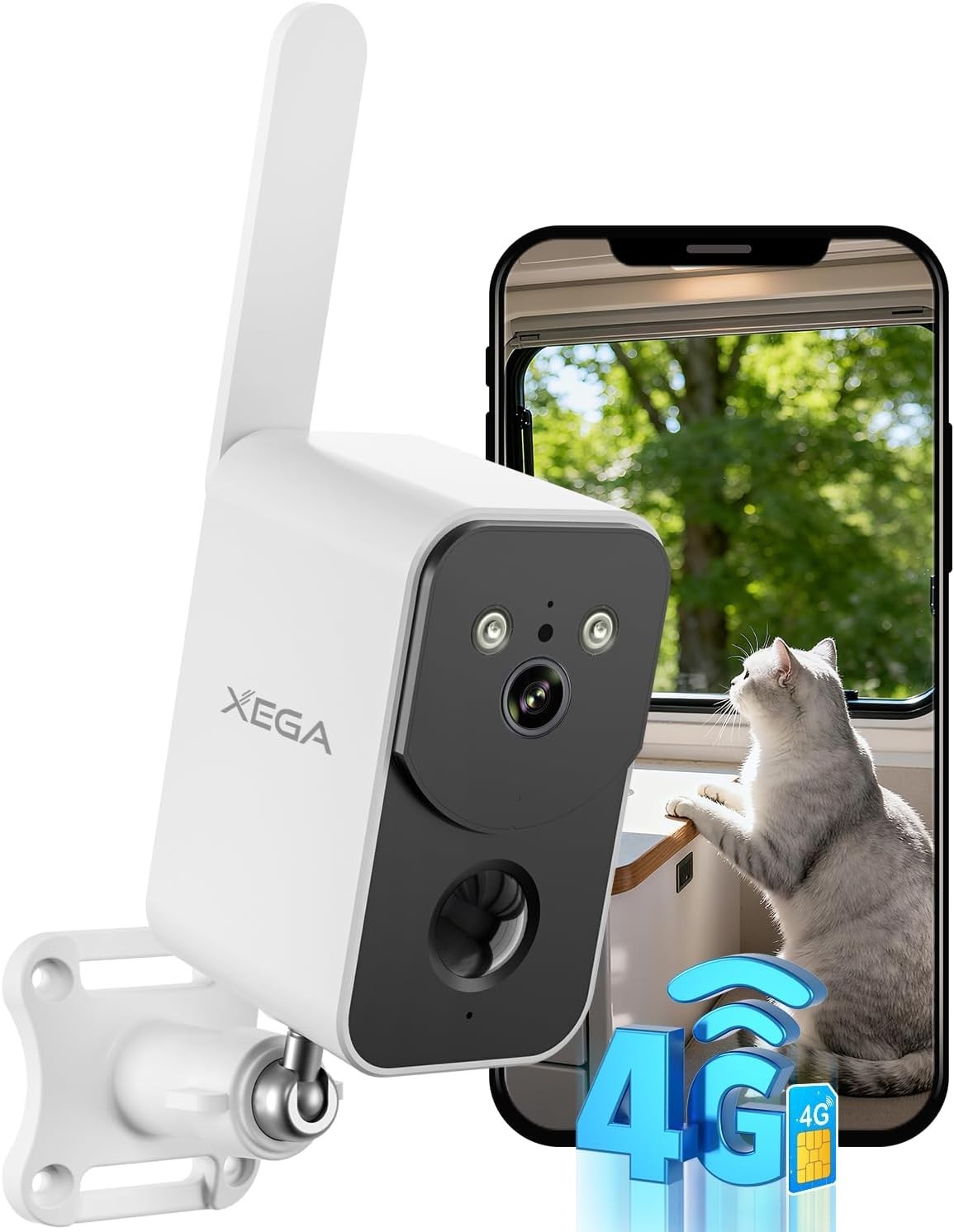 No WiFi Required 4G LTE Security Camera, Night Vision, Mobile App Control,