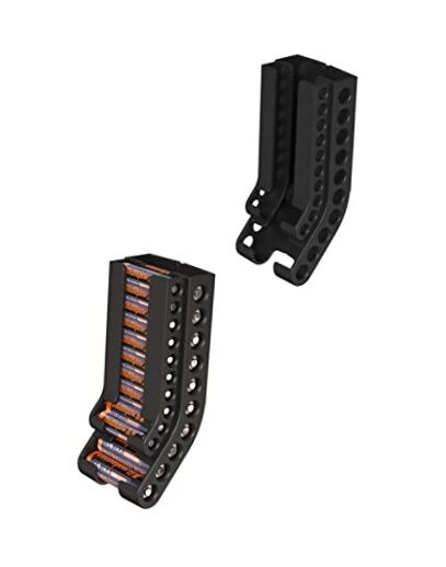Battery Holder Storage Organizer AA & AAA Battery Caddy Wall Mount Black