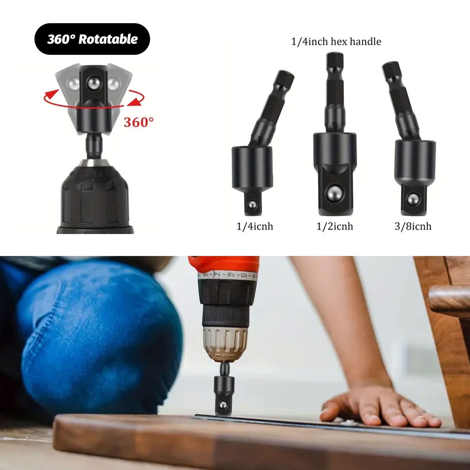 31pcs Flexible Drill Bit Extension Set Hex Shank 105° Right Angle Attachment