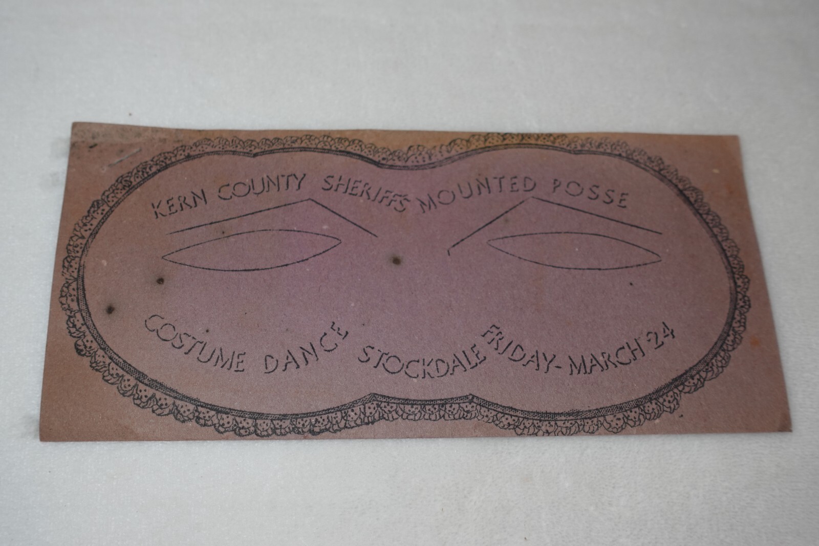 Kern County Sheriff's Mounted Posse California 1950 Costume Dance Invitation