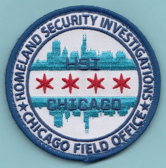 C20 HOOK LOOP CHICAGO FIELD OFFICE SECURITY INVESTIGATIONS POLICE SRT SWAT PATCH