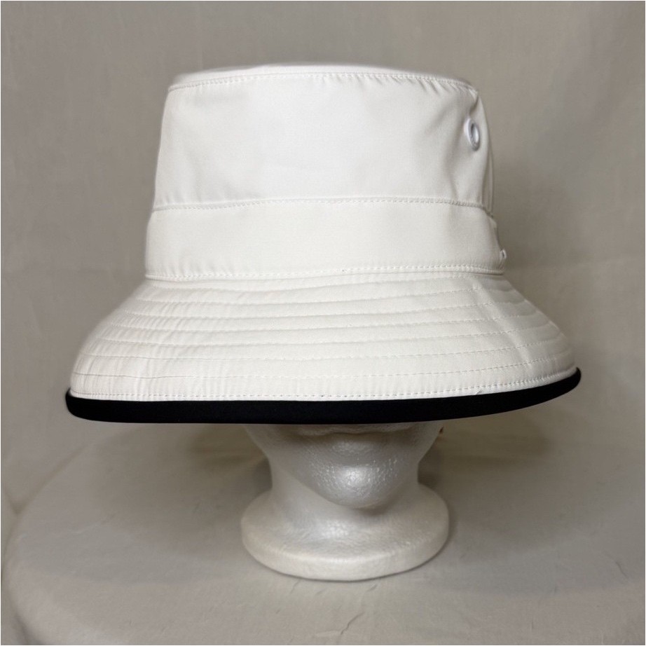 Tilley Wide Brim Adjustable Golf Bucket Hat White with Black Trim