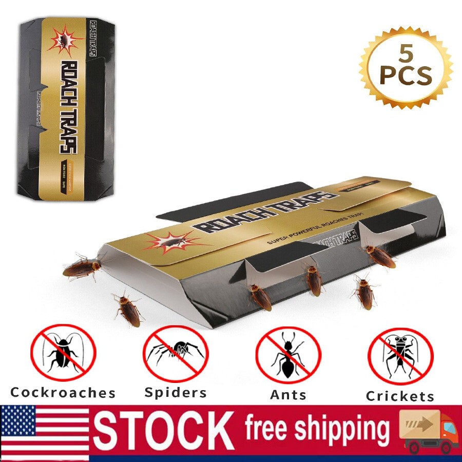 5×Roach Traps Pest Cockroach Pest Killer Bait Glue Trap Spider Indoor Control