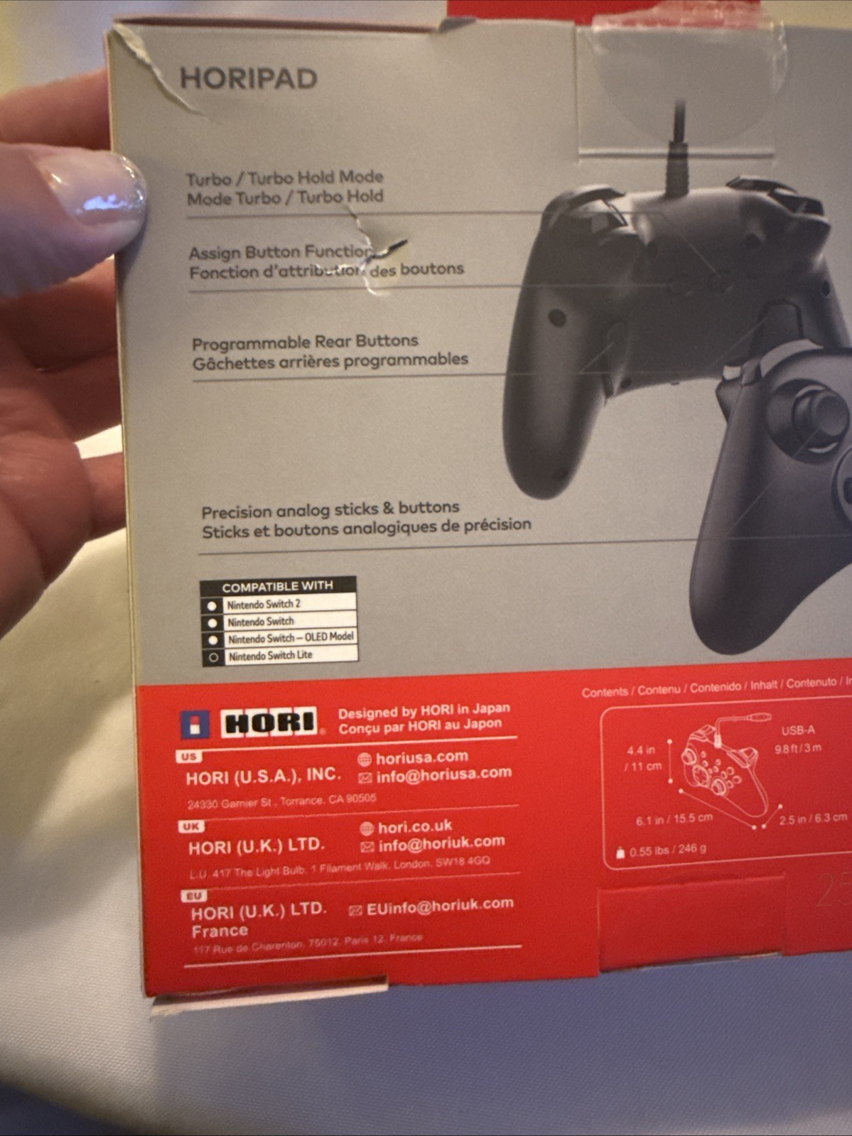 Genuine HORI HORIPAD Turbo Controller (Black) for Nintendo Switch & Switch 2 NEW