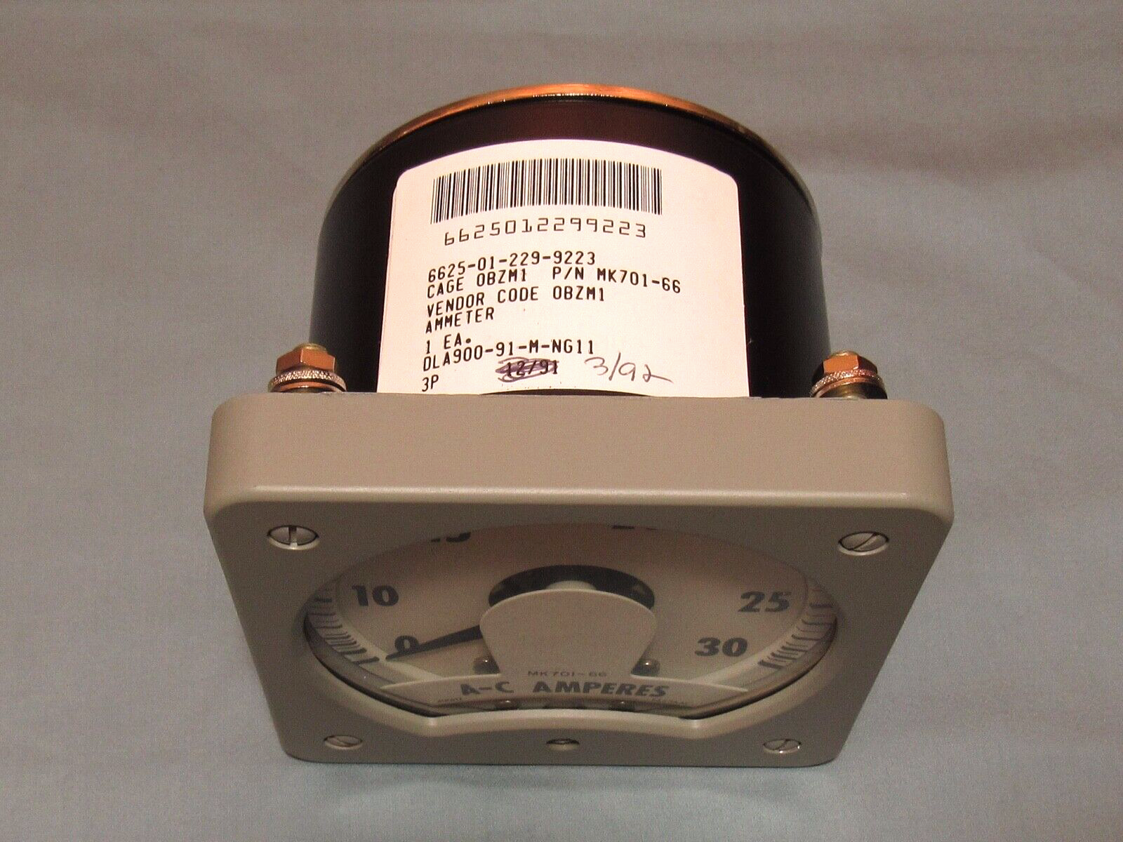 MKC Electronics MK701-66 AC Ammeter, range 0-30 Amps, panel mount.