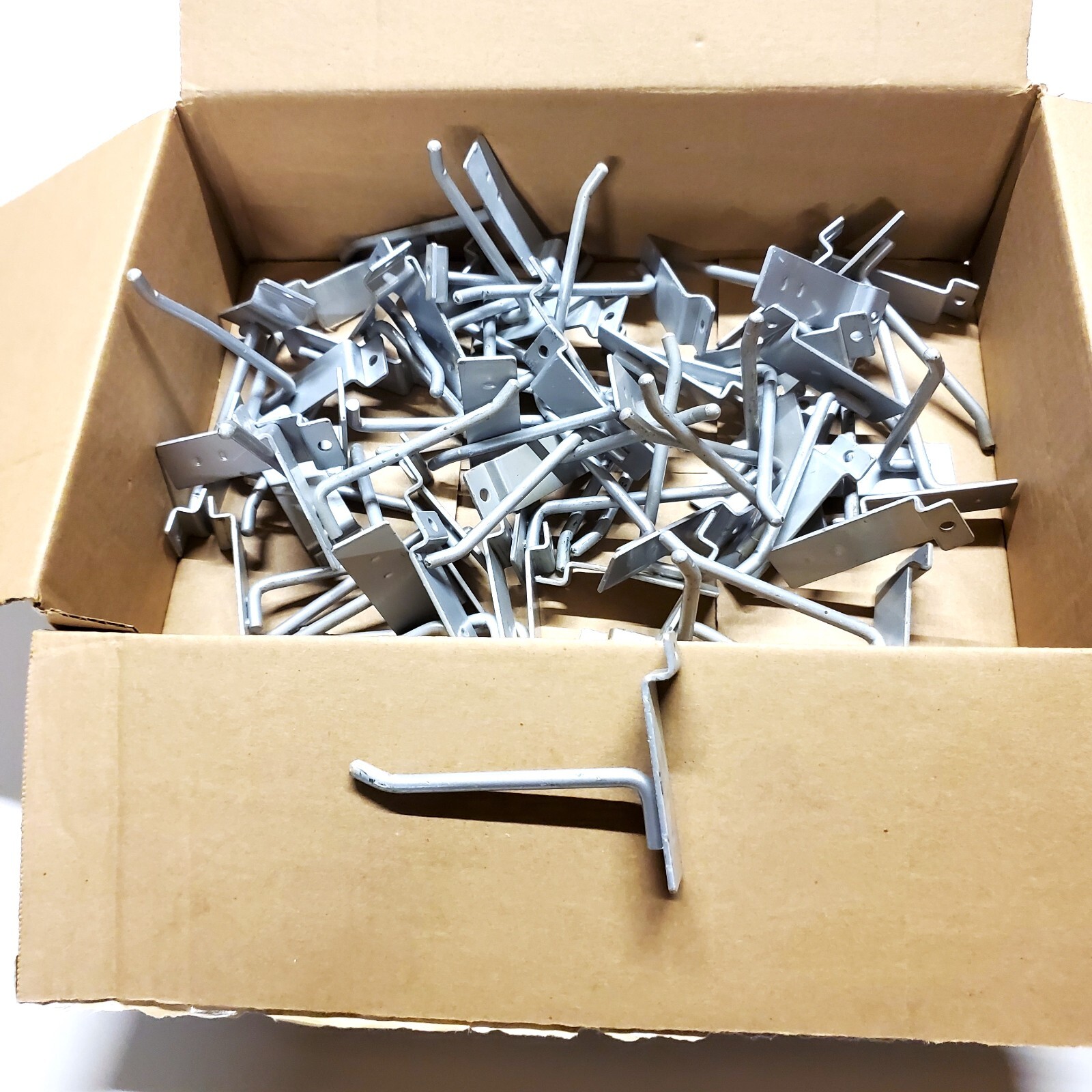 [CASE OF 50] 1/4" Silver 4" Slatwall Peg Hook Bracket Steel Metal Retail Display