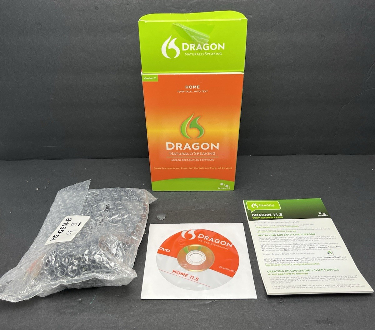 Dragon Naturally Speaking Home Version 11 With Head Set New OPEN BOX