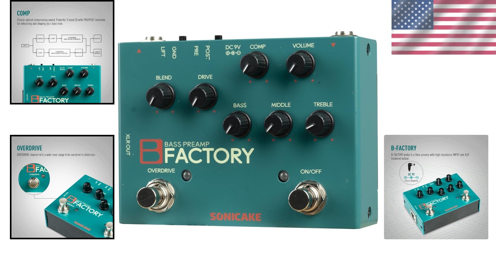 Bass Pedal Overdrive Analog Preamp Compression