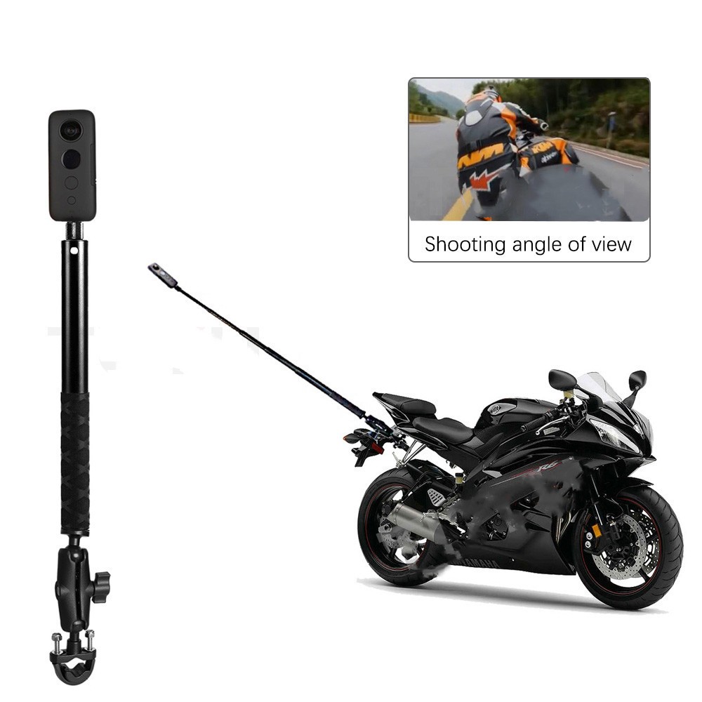 TUYU Motorcycle Bike Invisible Selfie Stick Monopod Handlebar Mount Bracket for