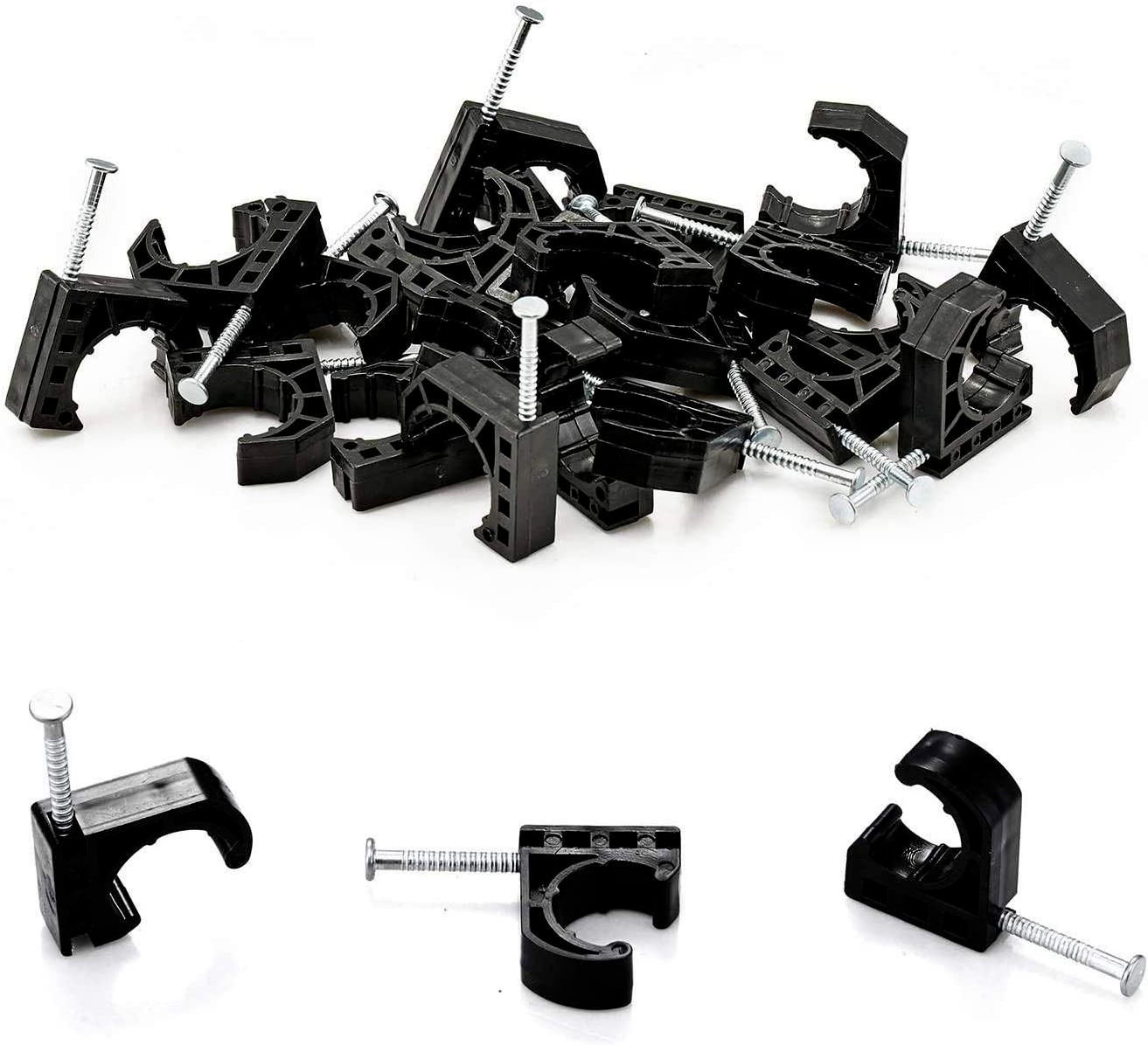 50 Pack Half Clamp J-Hook with Nail For 1/2" Pex Tubing Pipe Support