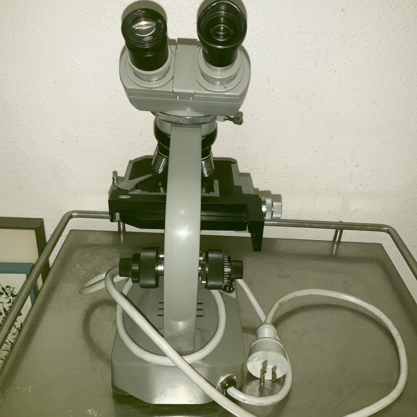 Olympus Tokyo Japan Grey Microscope Binocular 243523