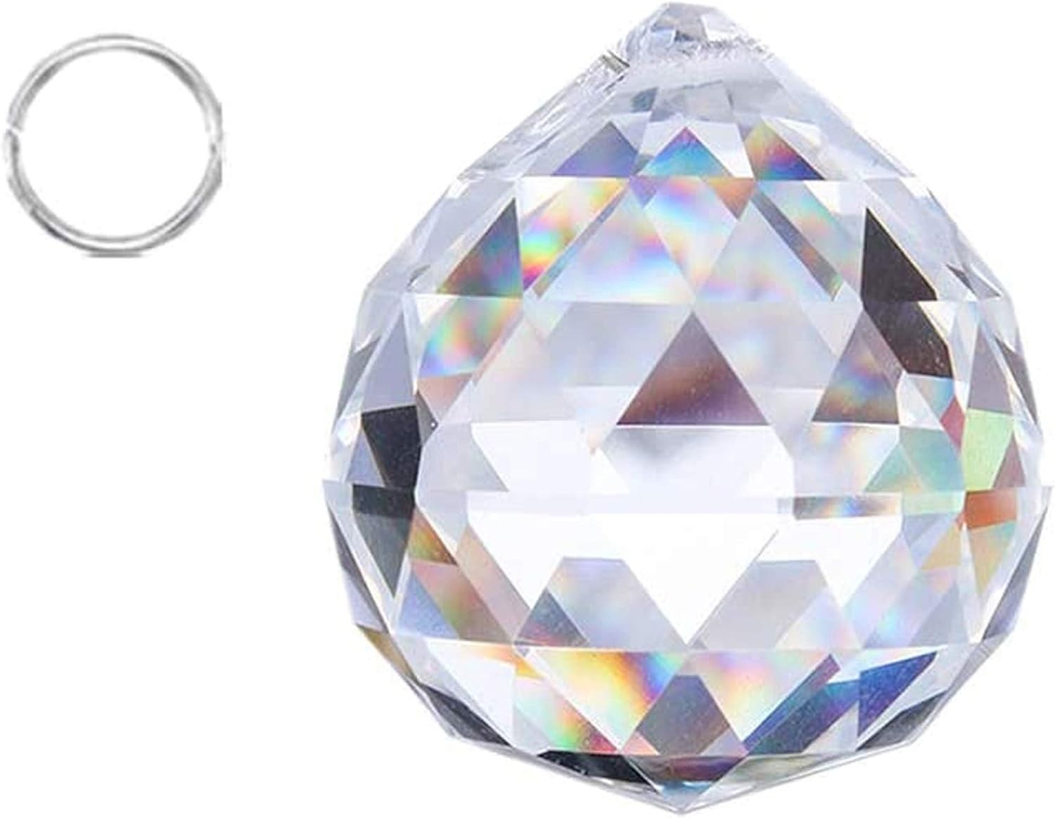 Spherical 50mm Clear Glass Crystal Prism - Perfect Gift and Home Decor Accent