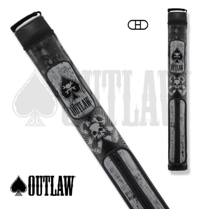 Outlaw OLB22H 2Bx2S Black/Grey Billiards Pool Cue Stick Case w/ Shoulder Strap