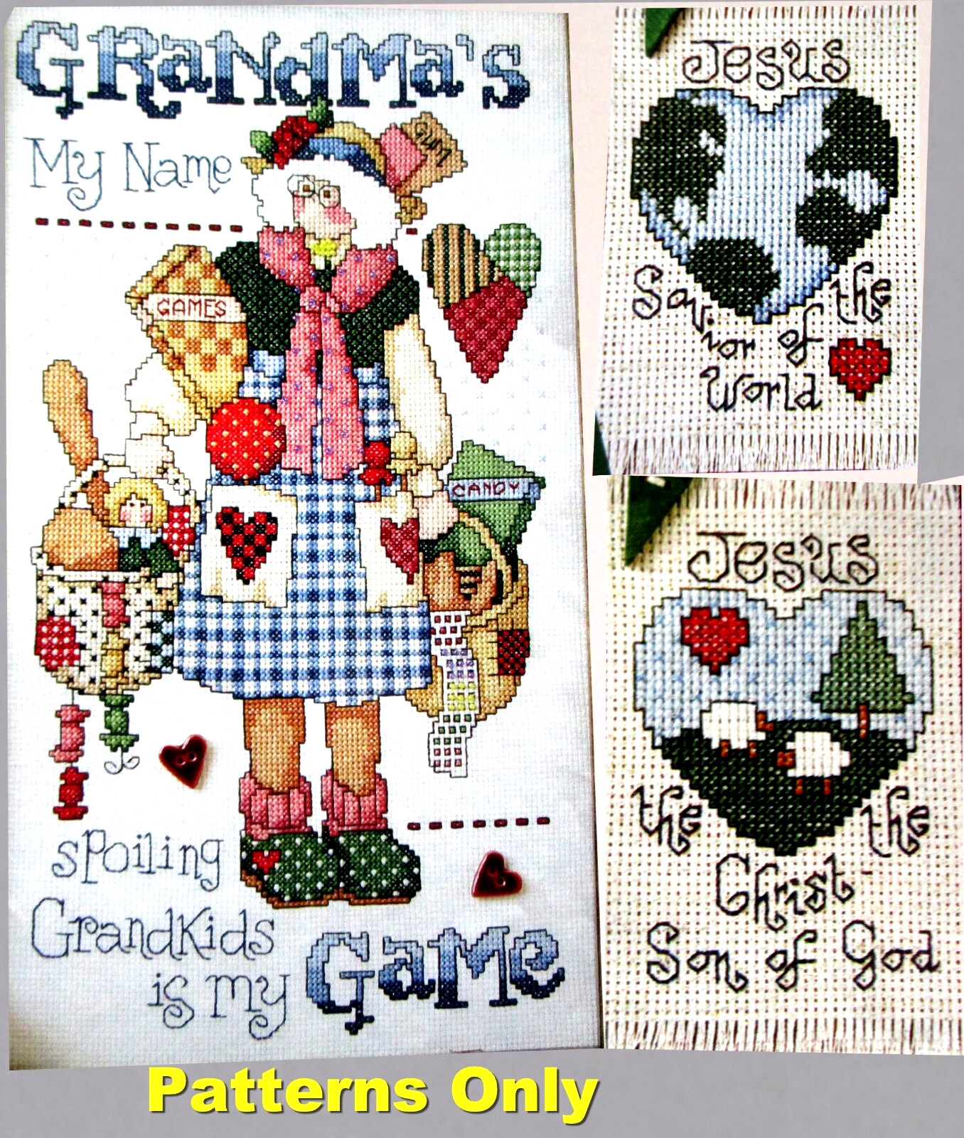 Spoiling Grandkids My Game Grandma My Name Jesus Christ CROSS STITCH PATTERNS