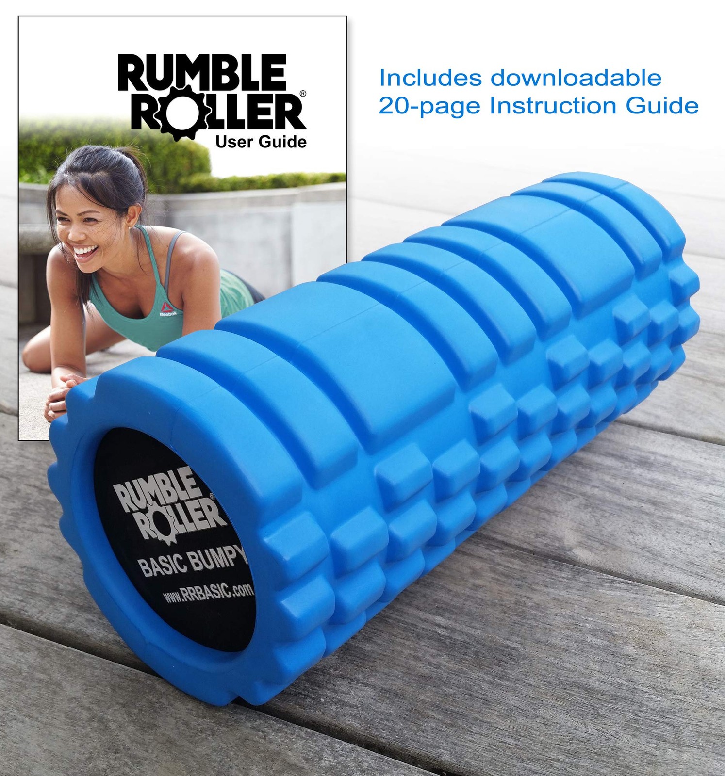RumbleRoller Basic Bumpy Foam Roller, Solid Core 13.00 x 5.50 x 5.50, Blue