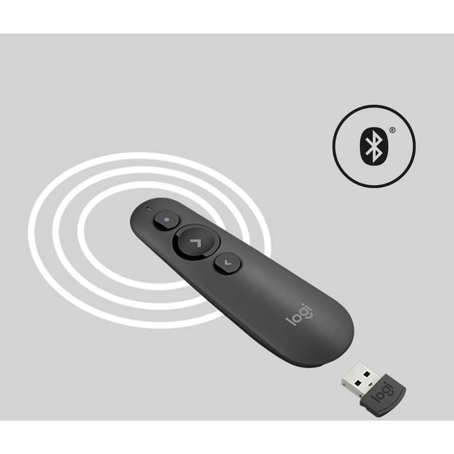 Logitech R500s Laser Presentation Remote Bluetooth USB Clicker Pointer