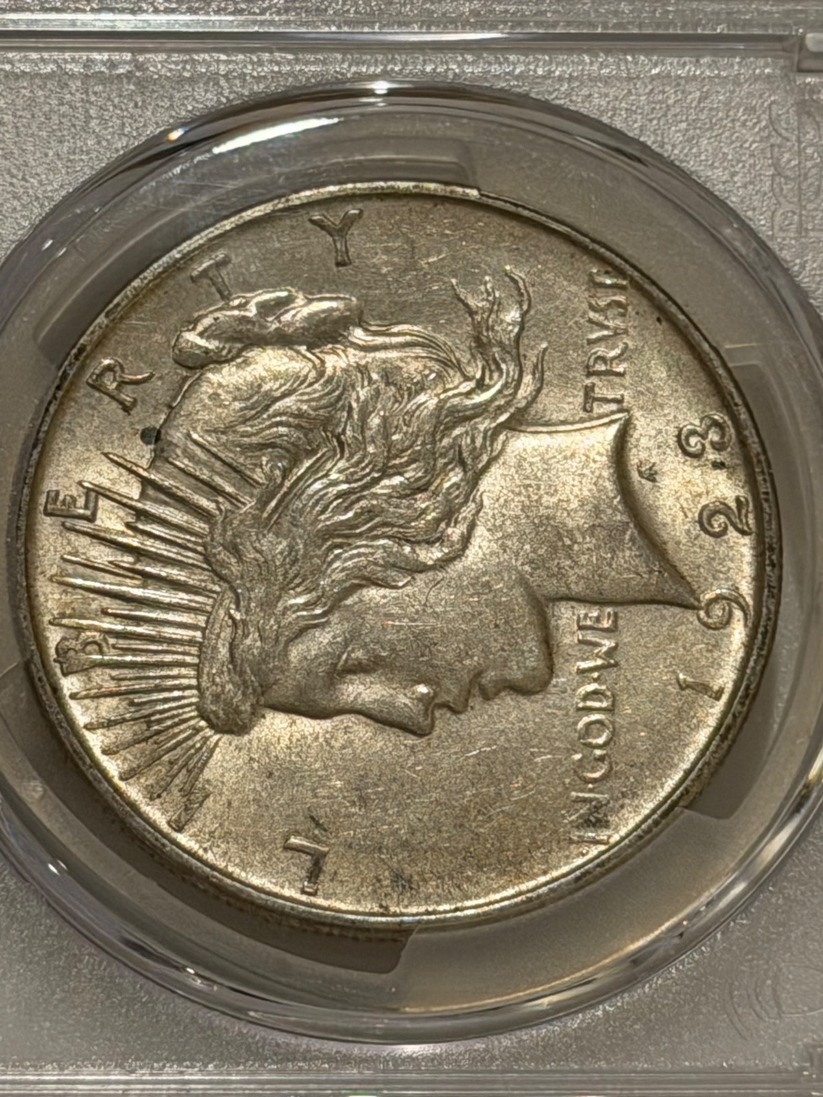 1923 D Peace Silver Dollar PCGS AU55 Better Date Peace