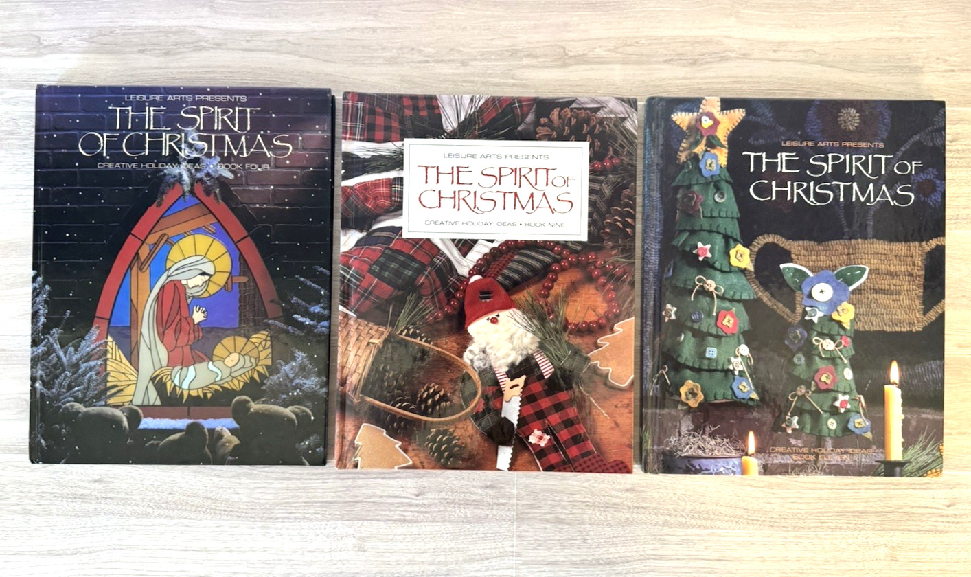Leisure Arts Spirit of Christmas Craft Books Lot Vol 4 9 11 Hardcover Holiday