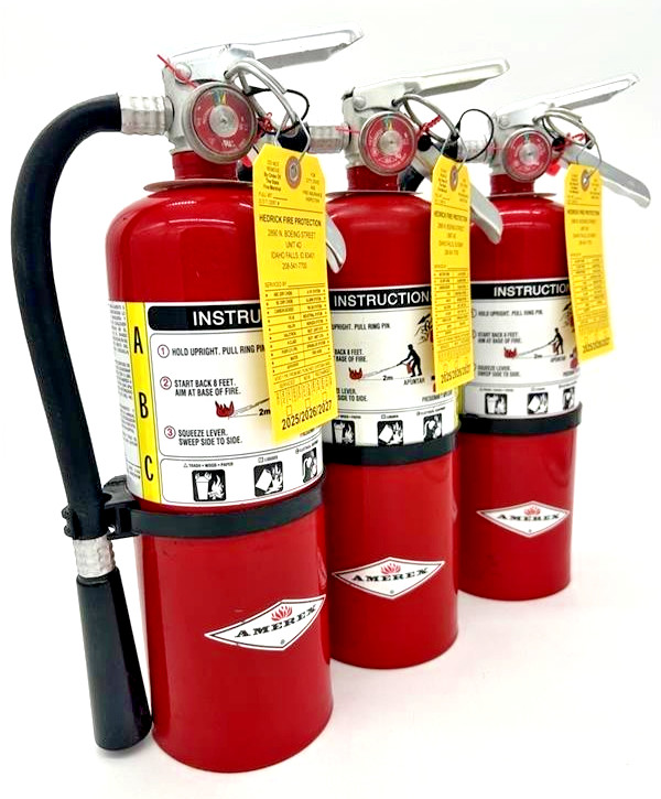 5LB ABC FIRE EXTINGUISHERS (Refurbished and Certified)  Set of 3