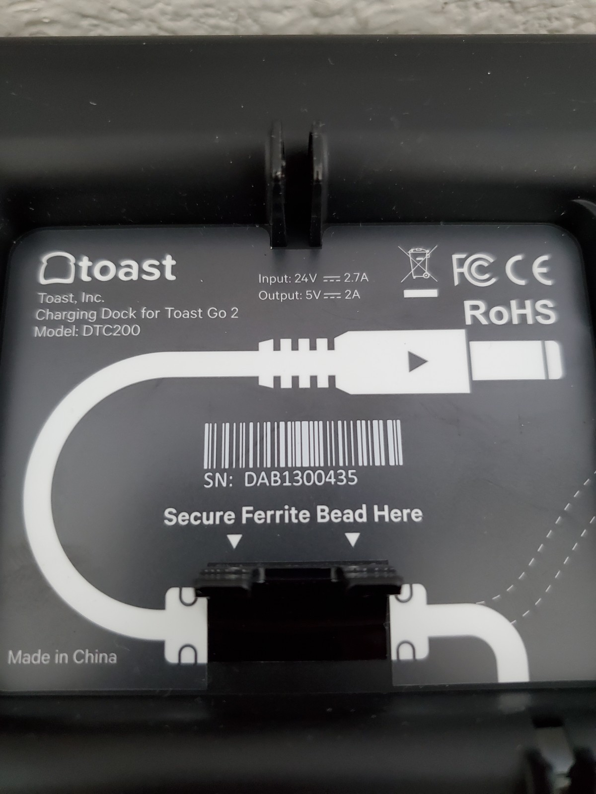 Charging Dock for Toast Flex POS Go 2 Handheld Tablet Mobile Computer - DTC200