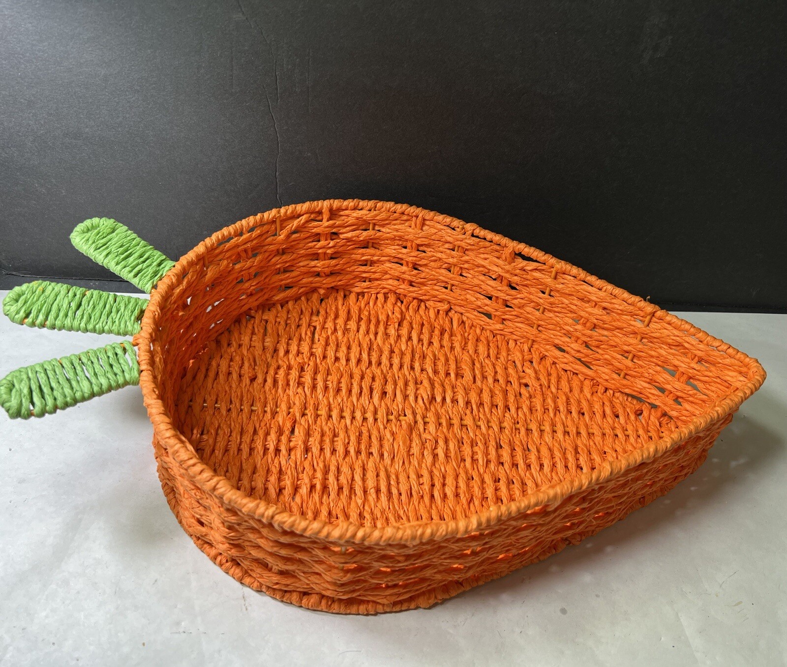 EASTER CARROT SHAPED WOVEN BASKET