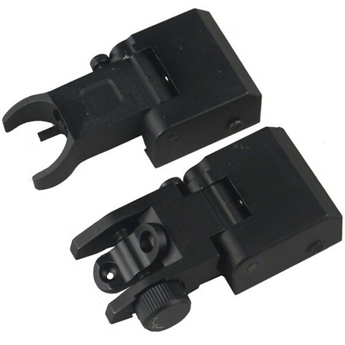 Folding Aluminum Sight Set HK Style BattleSight  Front and Rear Black