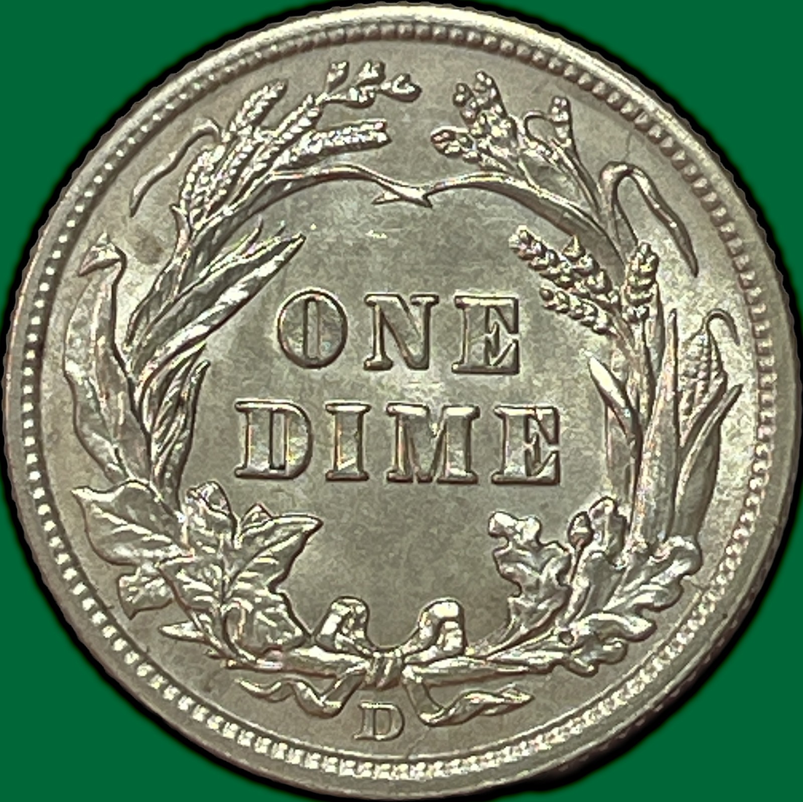1914-D Barber Dime Uncirculated UNC Coin #43868