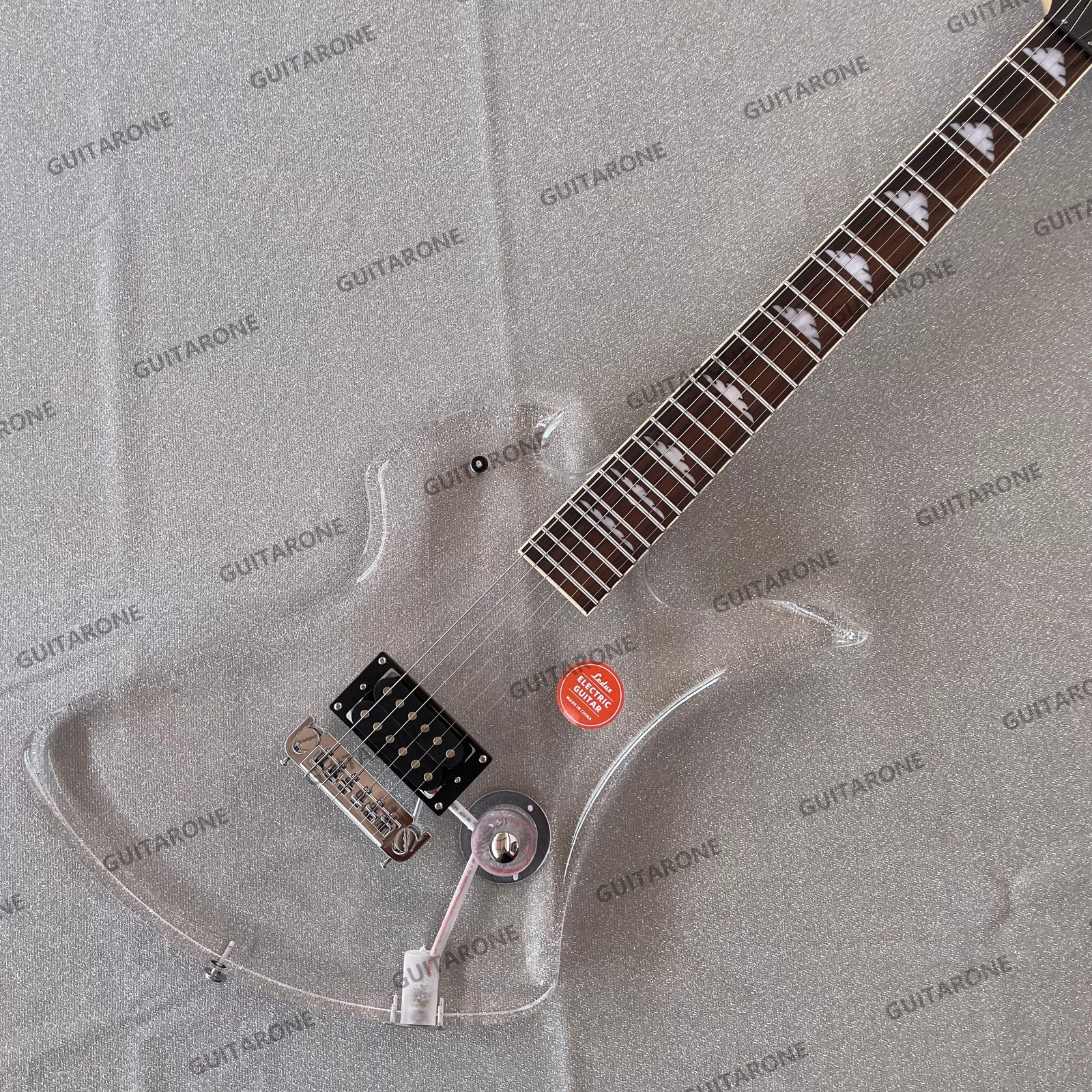 Electric Guitar Unbalanced Acrylic Body Single Humbuckers Stainless Steel Frets