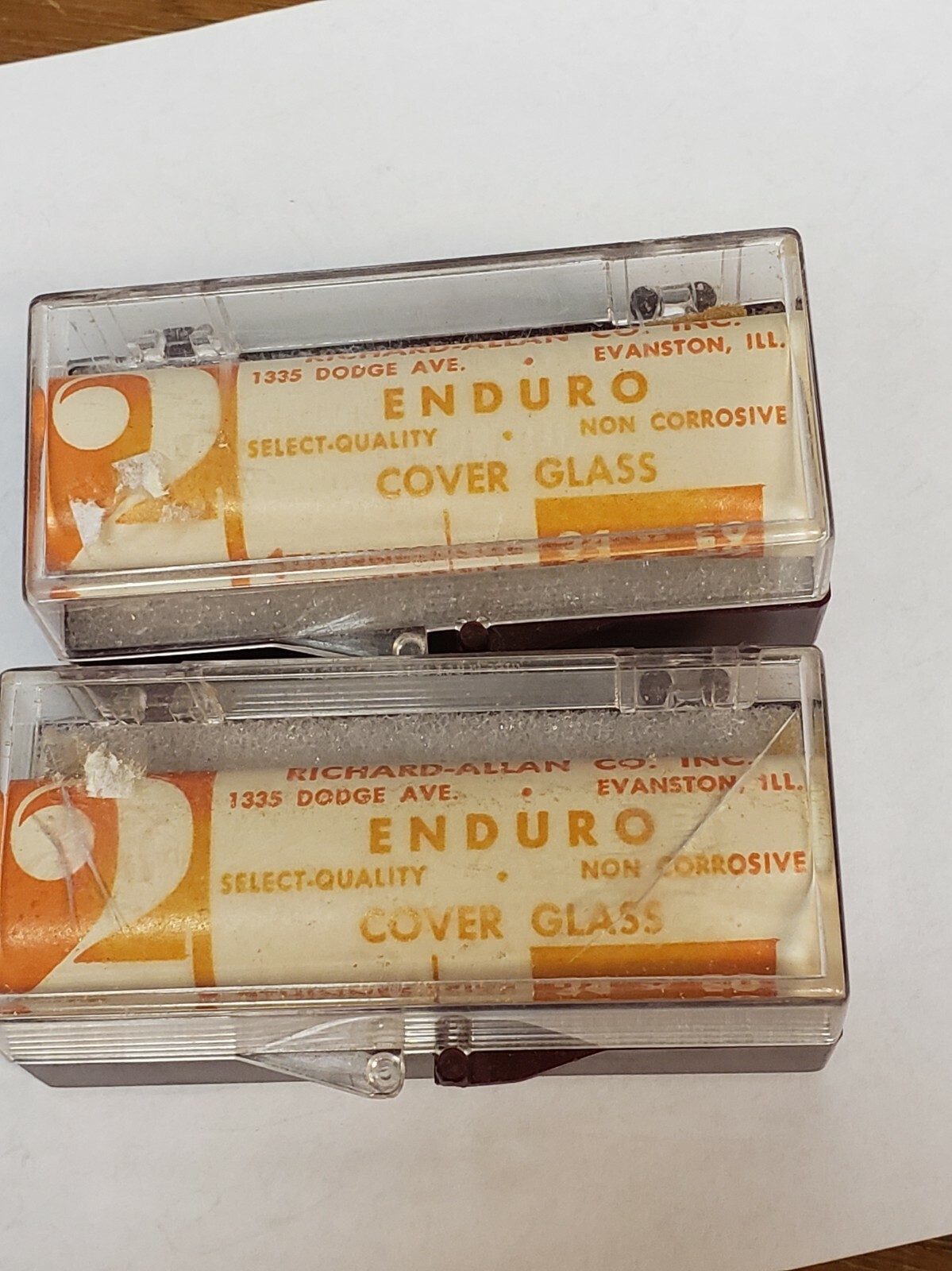 2 BOX'S, RICHARD-ALLAN CO. EVANSTON,IL. #2 MICROSCOPE COVER GLASS TA