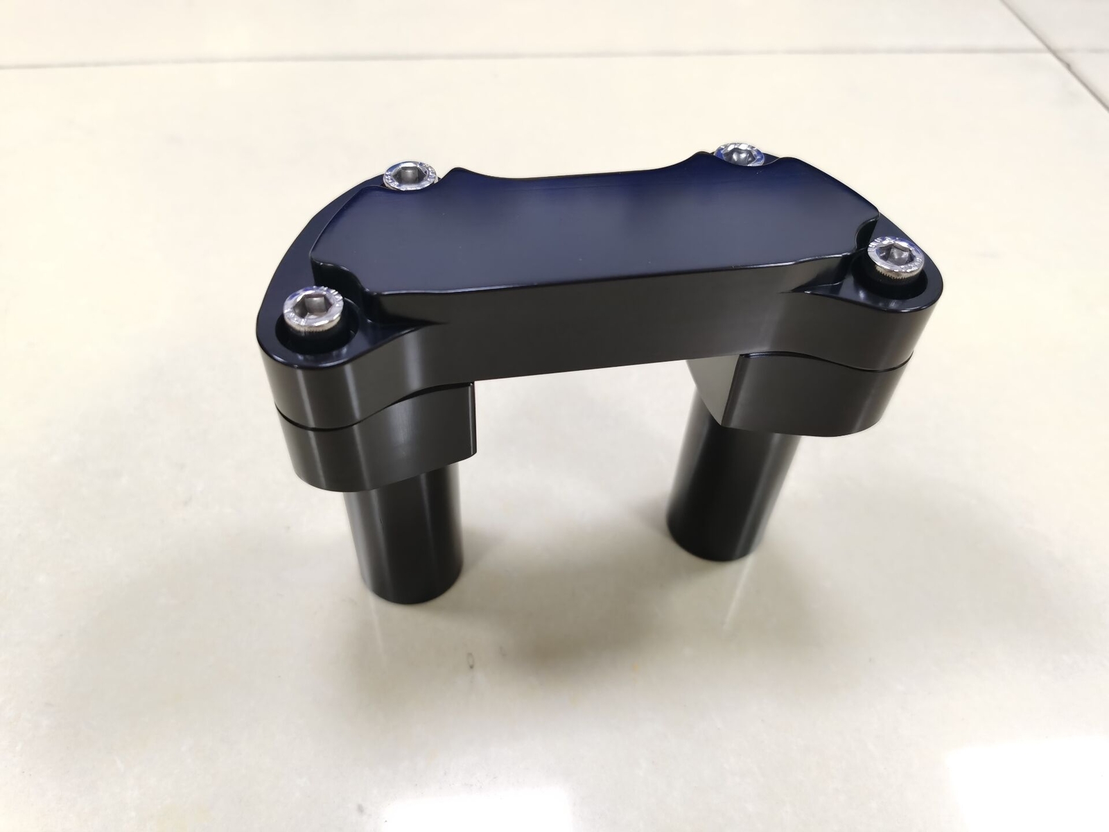 Black 4.5" Straight 1" Handlebar Riser Top Clamp For Harley Softail Sportster XL