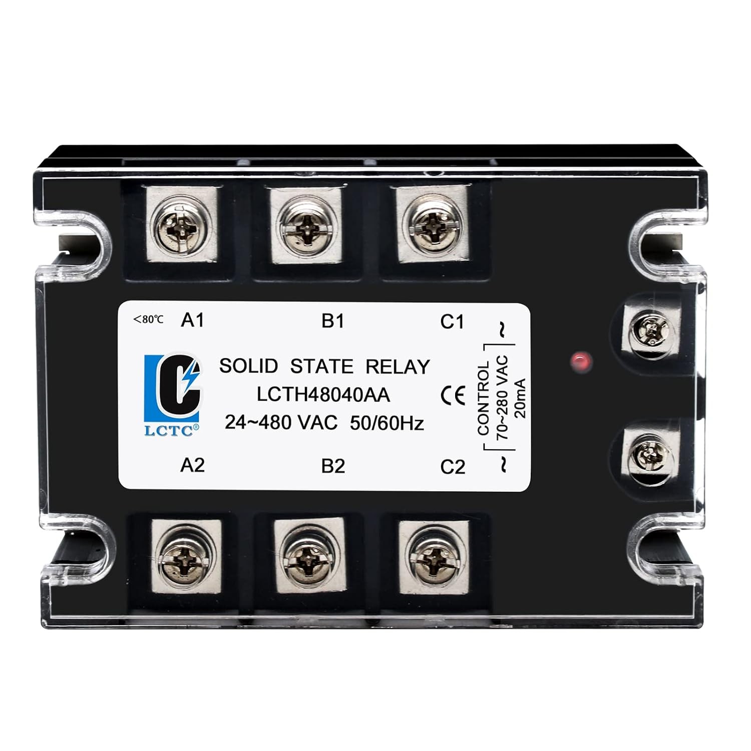 3 Phase Solid State Relay SSR-40AA AC to Input 70-280VAC Output 24-480VAC 3 30