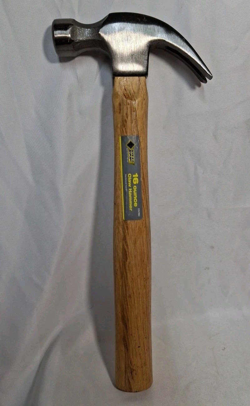 Steel Grip Claw Hammer 2257962 Polished Wood Handle Smooth Face 16 oz.13 L in.