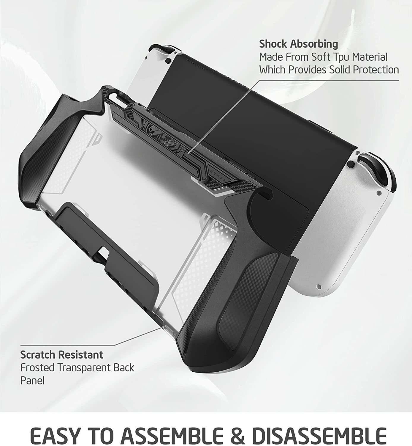 Mumba Dockable Case For Nintendo Switch OLED 2021 Grip Case Ergonomics Cover