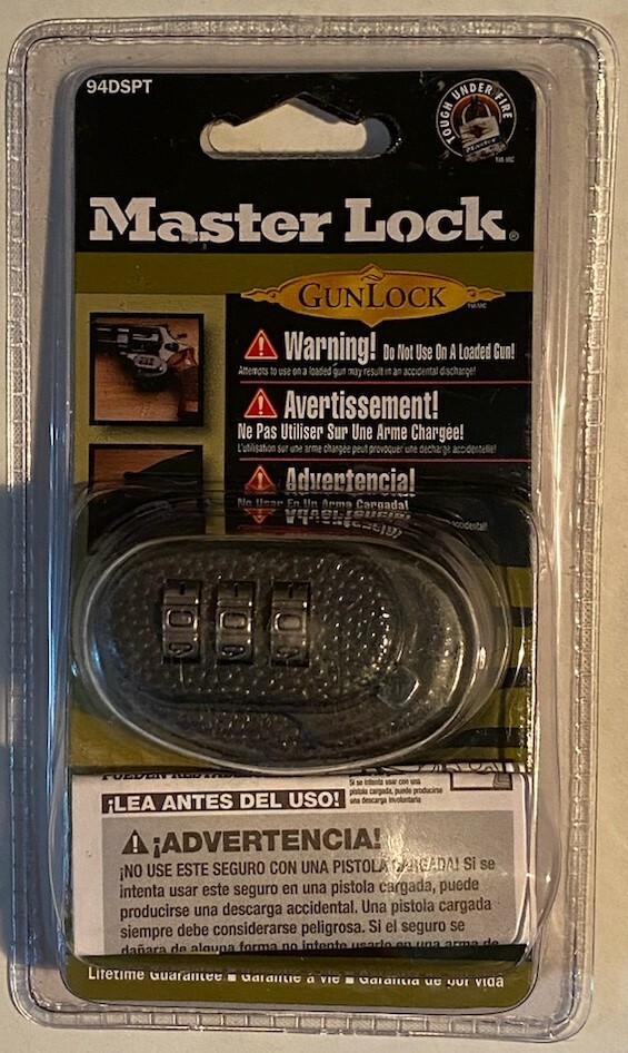 Master Lock ~ Trigger Gun Lock ~ 94DSPT ~ Combination ~ Black ~ Factory Sealed