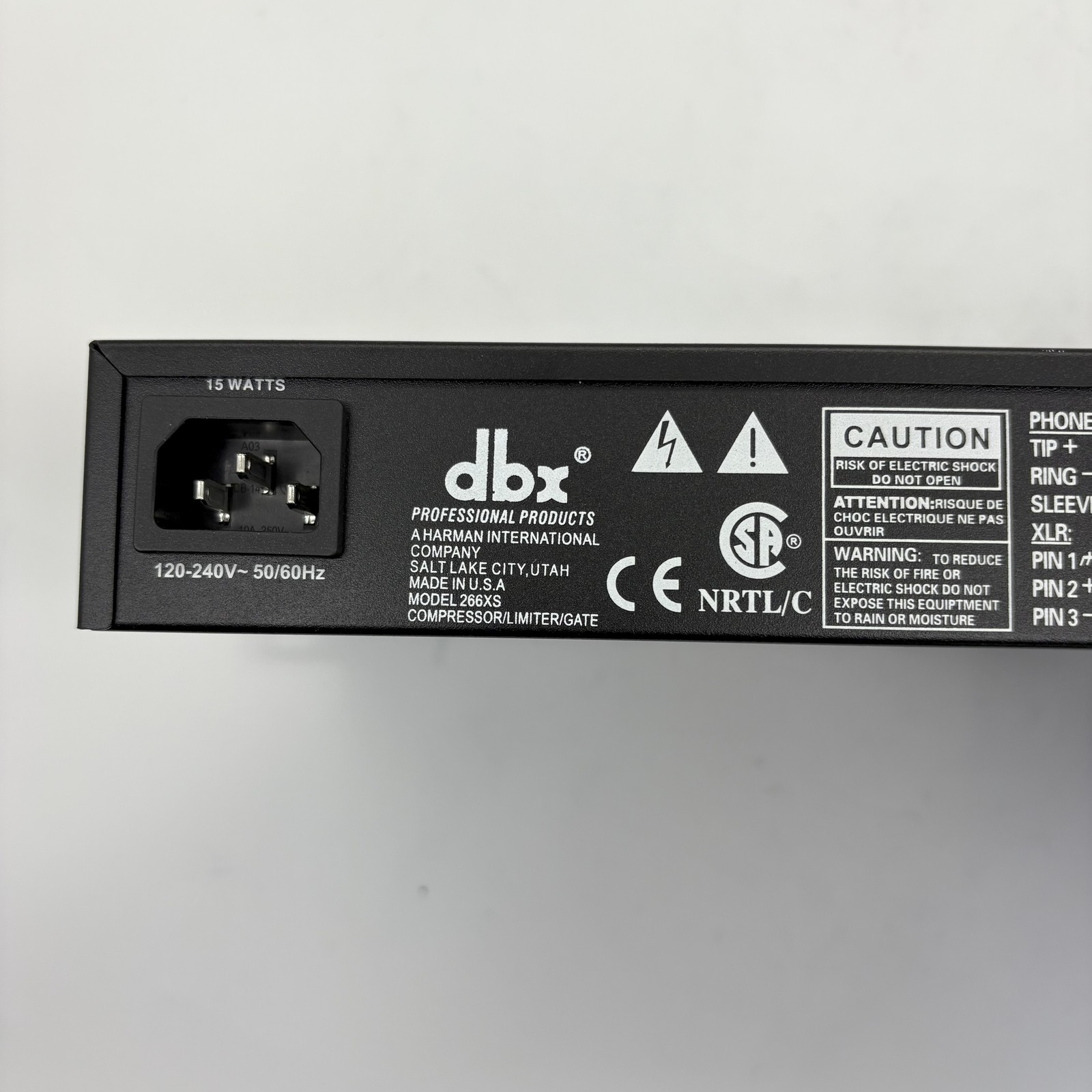 dbx 266xs Dual Channel Compressor Gate Dynamics Processor w/ Side Chain Insert